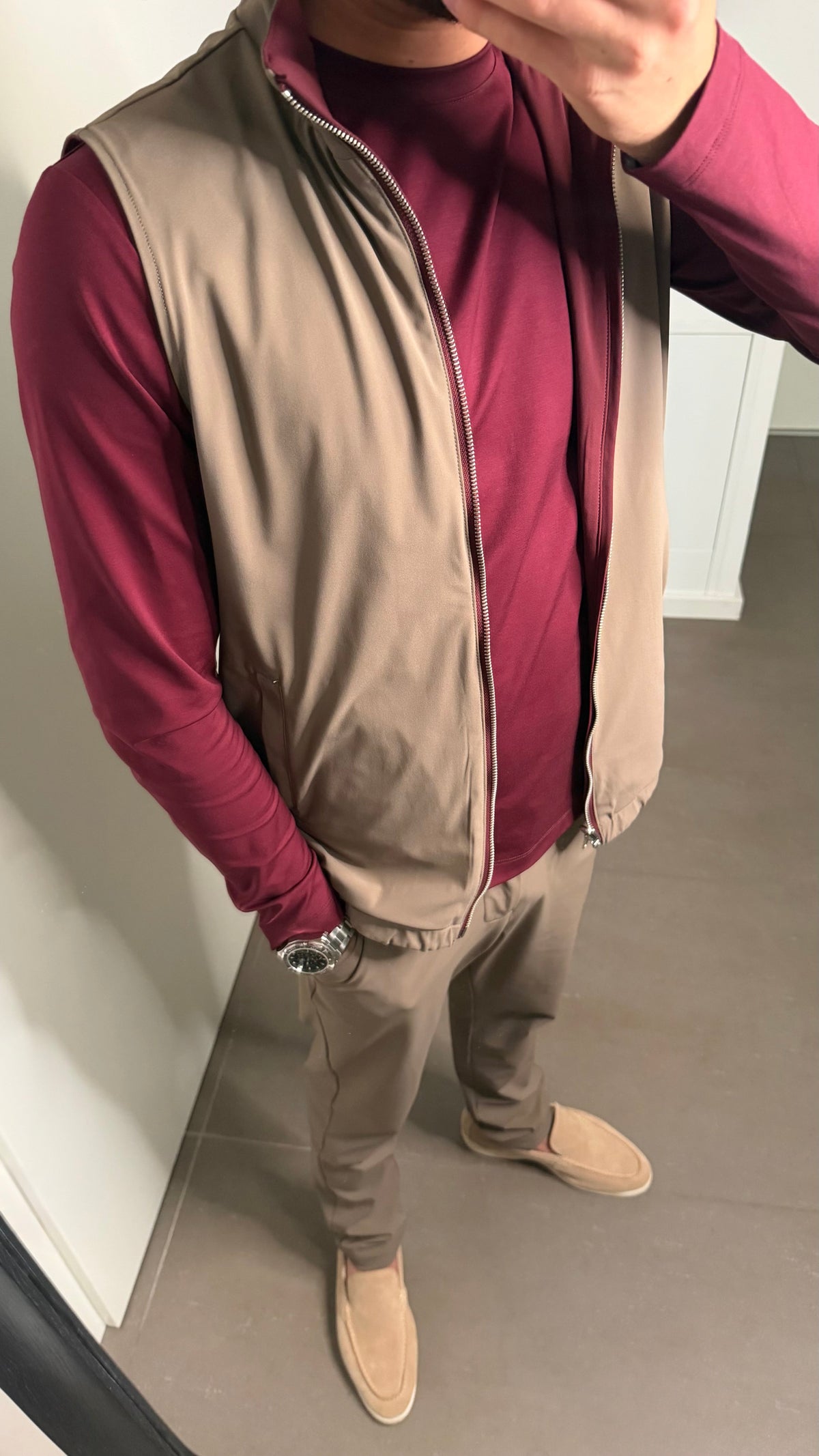 Reversible Gillet Burgundy/Falcon